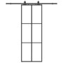 Puerta corredera con juego herrajes negro 76x205 cm ESG vidrio de , Puertas - Ref: Foro24-3375784, Precio: 226,68 €, Descuent...