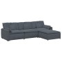 Sofá modular con reposapiés y cojines gris oscuro de , Unidades para sofás seccionales - Ref: Foro24-3321070, Precio: 750,10 ...