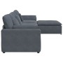 Sofá modular con reposapiés y cojines gris oscuro de , Unidades para sofás seccionales - Ref: Foro24-3321070, Precio: 750,10 ...