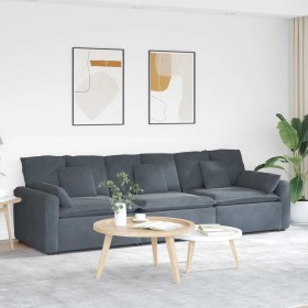 Sofá modular con cojines gris oscuro de , Unidades para sofás seccionales - Ref: Foro24-3321100, Precio: 665,26 €, Descuento: %