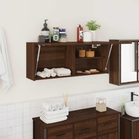 Mueble de pared baño madera ingeniería roble marrón 100x25x40cm de , Tocadores de baño - Ref: Foro24-860109, Precio: 80,36 €,...
