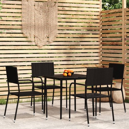 Juego de comedor de jardín 5 piezas negro de , Conjuntos de jardín - Ref: Foro24-3099590, Precio: 199,02 €, Descuento: %