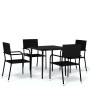 Juego de comedor de jardín 5 piezas negro de , Conjuntos de jardín - Ref: Foro24-3099590, Precio: 199,02 €, Descuento: %