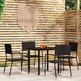 Juego de comedor de jardín 5 piezas negro de , Conjuntos de jardín - Ref: Foro24-3099578, Precio: 182,59 €, Descuento: %
