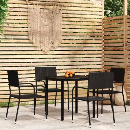 Juego de comedor de jardín 5 piezas negro de , Conjuntos de jardín - Ref: Foro24-3099578, Precio: 182,59 €, Descuento: %