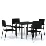 Juego de comedor de jardín 5 piezas negro de , Conjuntos de jardín - Ref: Foro24-3099578, Precio: 182,59 €, Descuento: %