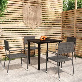 Juego de comedor de jardín 5 piezas gris de , Conjuntos de jardín - Ref: Foro24-3099584, Precio: 182,27 €, Descuento: %