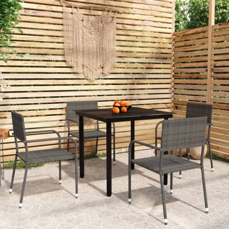 Juego de comedor de jardín 5 piezas gris de , Conjuntos de jardín - Ref: Foro24-3099584, Precio: 182,27 €, Descuento: %