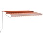 Toldo automático LED sensor de viento naranja marrón 400x300 cm de vidaXL, Toldos - Ref: Foro24-3069755, Precio: 695,96 €, De...