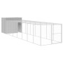 Caseta perros corral acero galvanizado gris claro 214x865x181cm de , Casetas para perros - Ref: Foro24-3189140, Precio: 824,9...