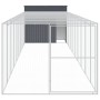 Caseta perros con corral acero galvanizado gris 214x1069x181 cm de , Casetas para perros - Ref: Foro24-3189135, Precio: 980,6...