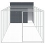 Caseta perros con corral acero galvanizado gris 214x661x181 cm de , Casetas para perros - Ref: Foro24-3189121, Precio: 653,59...