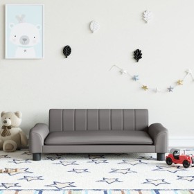 Sofá para niños de cuero sintético gris 90x53x30 cm de , Mobiliario para bebés y niños pequeños - Ref: Foro24-3196266, Precio...