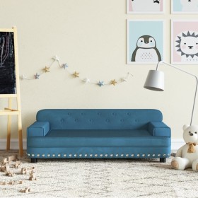 Sofá para niños de terciopelo azul 90x53x30 cm de , Mobiliario para bebés y niños pequeños - Ref: Foro24-3196279, Precio: 95,...