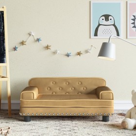 Sofá para niños de terciopelo marrón 70x45x30 cm de , Mobiliario para bebés y niños pequeños - Ref: Foro24-3196298, Precio: 8...