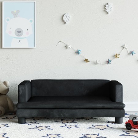 Sofá para niños de terciopelo negro 80x45x30 cm de , Mobiliario para bebés y niños pequeños - Ref: Foro24-3196309, Precio: 83...