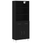 Aparador alto madera contrachapada negro 69,5x34x180 cm de , Aparadores - Ref: Foro24-3200546, Precio: 148,71 €, Descuento: %