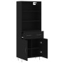 Aparador alto madera contrachapada negro 69,5x34x180 cm de , Aparadores - Ref: Foro24-3200546, Precio: 148,71 €, Descuento: %