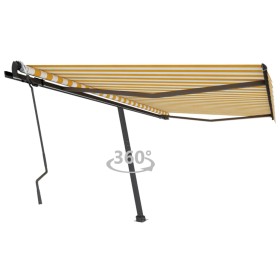 Toldo de pie retráctil manual amarillo y blanco 400x300 cm de vidaXL, Toldos - Ref: Foro24-3069738, Precio: 393,38 €, Descuen...