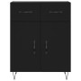 Aparador alto madera contrachapada negro 69,5x34x180 cm de , Aparadores - Ref: Foro24-3200546, Precio: 148,71 €, Descuento: %