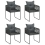 Set de comedor de jardín de 5 piezas PVC ratán negro y marrón de , Conjuntos de jardín - Ref: Foro24-3060108, Precio: 499,60 ...