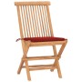 Set comedor de jardín plegable 3 piezas madera de teca cojines de , Conjuntos de jardín - Ref: Foro24-3063177, Precio: 166,91...