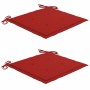 Set de bistró 3 pzas con cojines rojos madera maciza teca de , Conjuntos de jardín - Ref: Foro24-3063231, Precio: 190,25 €, D...