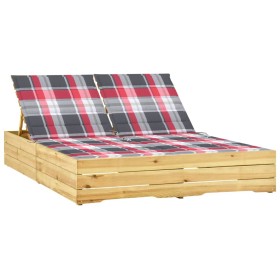 Tumbona doble y cojines madera de pino impregnada de , Tumbonas - Ref: Foro24-3065982, Precio: 335,36 €, Descuento: %