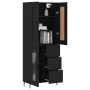 Aparador alto madera contrachapada negro 69,5x34x180 cm de , Aparadores - Ref: Foro24-3199954, Precio: 178,27 €, Descuento: %