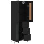 Aparador alto madera contrachapada negro 69,5x34x180 cm de , Aparadores - Ref: Foro24-3199954, Precio: 178,27 €, Descuento: %