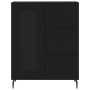 Aparador alto madera contrachapada negro 69,5x34x180 cm de , Aparadores - Ref: Foro24-3199954, Precio: 178,27 €, Descuento: %