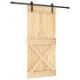 Puerta corredera con herrajes madera maciza de pino 95x210 cm de , Puertas - Ref: Foro24-3203002, Precio: 200,74 €, Descuento: %