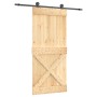 Puerta corredera con herrajes madera maciza de pino 95x210 cm de , Puertas - Ref: Foro24-3203080, Precio: 229,37 €, Descuento: %