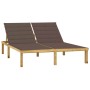 Tumbona doble y cojines gris taupé madera pino impregnada de , Tumbonas - Ref: Foro24-3065887, Precio: 203,39 €, Descuento: %
