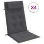 Cojines de silla respaldo alto 4 uds tela Oxford gris antracita de , Cojines para sillas y sofás - Ref: Foro24-361875, Precio...
