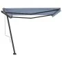 Toldo de pie automático azul y blanco 400x300 cm de vidaXL, Toldos - Ref: Foro24-3069746, Precio: 527,16 €, Descuento: %