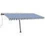 Toldo de pie automático azul y blanco 400x300 cm de vidaXL, Toldos - Ref: Foro24-3069746, Precio: 527,16 €, Descuento: %
