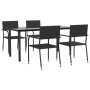 Juego de comedor de jardín 5 piezas ratán sintético negro de , Conjuntos de jardín - Ref: Foro24-3156750, Precio: 220,33 €, D...