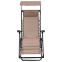 Tumbona plegable de textilene taupe de , Tumbonas - Ref: Foro24-312469, Precio: 115,91 €, Descuento: %