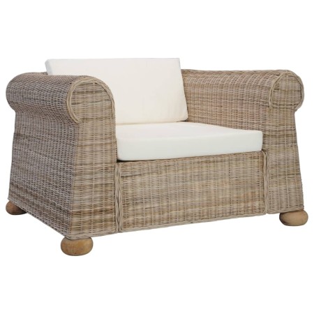 Sillón con cojines ratán natural de , Sillones - Ref: Foro24-283072, Precio: 350,05 €, Descuento: %