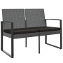 Banco jardín 2 plazas cojines PP aspecto de ratán gris oscuro de , Bancos de jardín - Ref: Foro24-360211, Precio: 113,50 €, D...