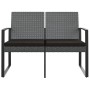 Banco jardín 2 plazas cojines PP aspecto de ratán gris oscuro de , Bancos de jardín - Ref: Foro24-360211, Precio: 113,50 €, D...