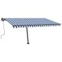 Toldo de pie retráctil manual azul y blanco 400x300 cm de vidaXL, Toldos - Ref: Foro24-3069736, Precio: 426,59 €, Descuento: %