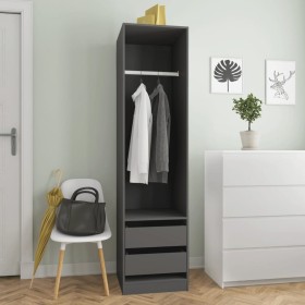 Armario con cajones de madera contrachapada gris 50x50x200 cm de , Armarios roperos - Ref: Foro24-800614, Precio: 124,97 €, D...