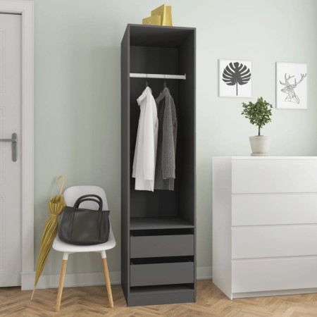 Armario con cajones de madera contrachapada gris 50x50x200 cm de , Armarios roperos - Ref: Foro24-800614, Precio: 124,97 €, D...