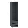 Armario con cajones de madera contrachapada gris 50x50x200 cm de , Armarios roperos - Ref: Foro24-800614, Precio: 124,97 €, D...