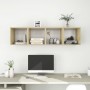 Armario pared 4 ud madera contrachapada blanco roble 37x37x37cm de , Estantes y estanterías - Ref: Foro24-805461, Precio: 94,...