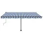 Toldo de pie retráctil manual azul y blanco 400x300 cm de vidaXL, Toldos - Ref: Foro24-3069736, Precio: 426,59 €, Descuento: %