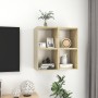 Armario pared 4 ud madera contrachapada blanco roble 37x37x37cm de , Estantes y estanterías - Ref: Foro24-805461, Precio: 94,...