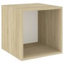 Armario pared 4 ud madera contrachapada blanco roble 37x37x37cm de , Estantes y estanterías - Ref: Foro24-805461, Precio: 94,...